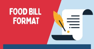 food bill format